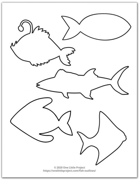Free Printable Fish Outline Pages .